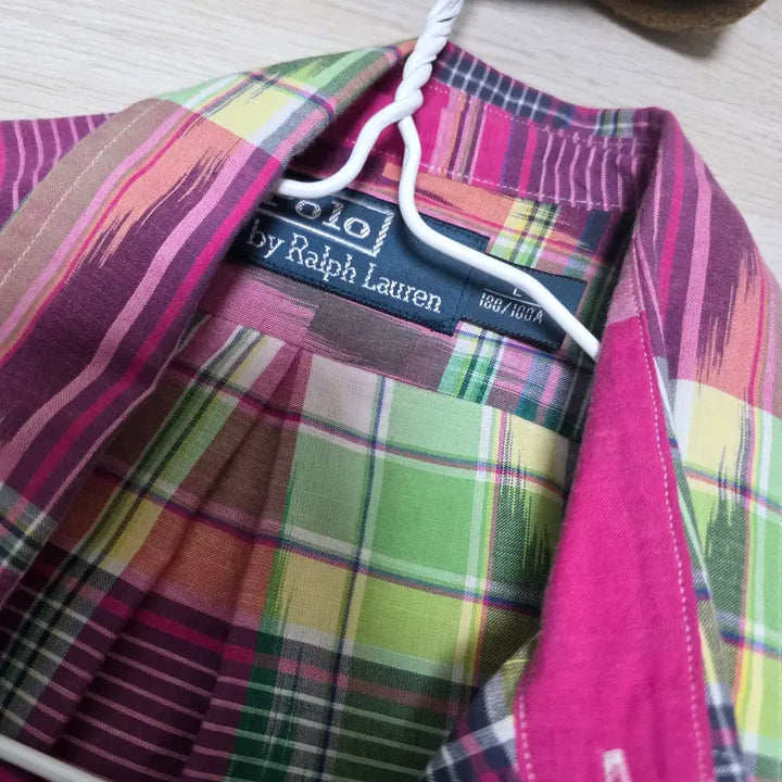 [BUNJANG] Polo Ralph Lauren Multi Check Work Shirt / 희귀/정품) 폴로 랄프로렌 아메카지 멀티 체크 워크 셔츠 - 핑크&그린