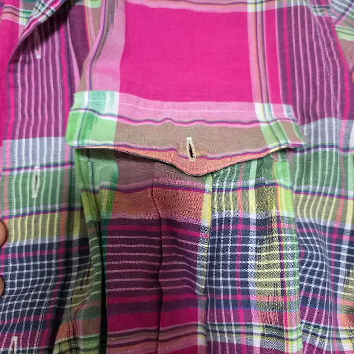 [BUNJANG] Polo Ralph Lauren Multi Check Work Shirt / 희귀/정품) 폴로 랄프로렌 아메카지 멀티 체크 워크 셔츠 - 핑크&그린