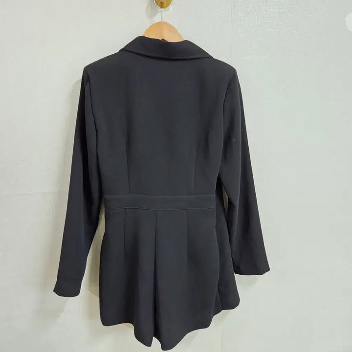 [BUNJANG] Women's Black One-Button Long Jacket Jumpsuit / 여성 블랙 원버튼 롱 자켓 점프수트 F