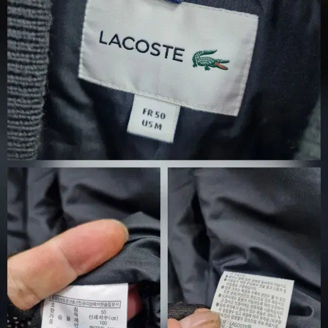 [BUNJANG] Lacoste Wool Polyester Bomber Jacket / 95-100L 라코스테 울 폴리에스터 봄버 자켓 카키.
