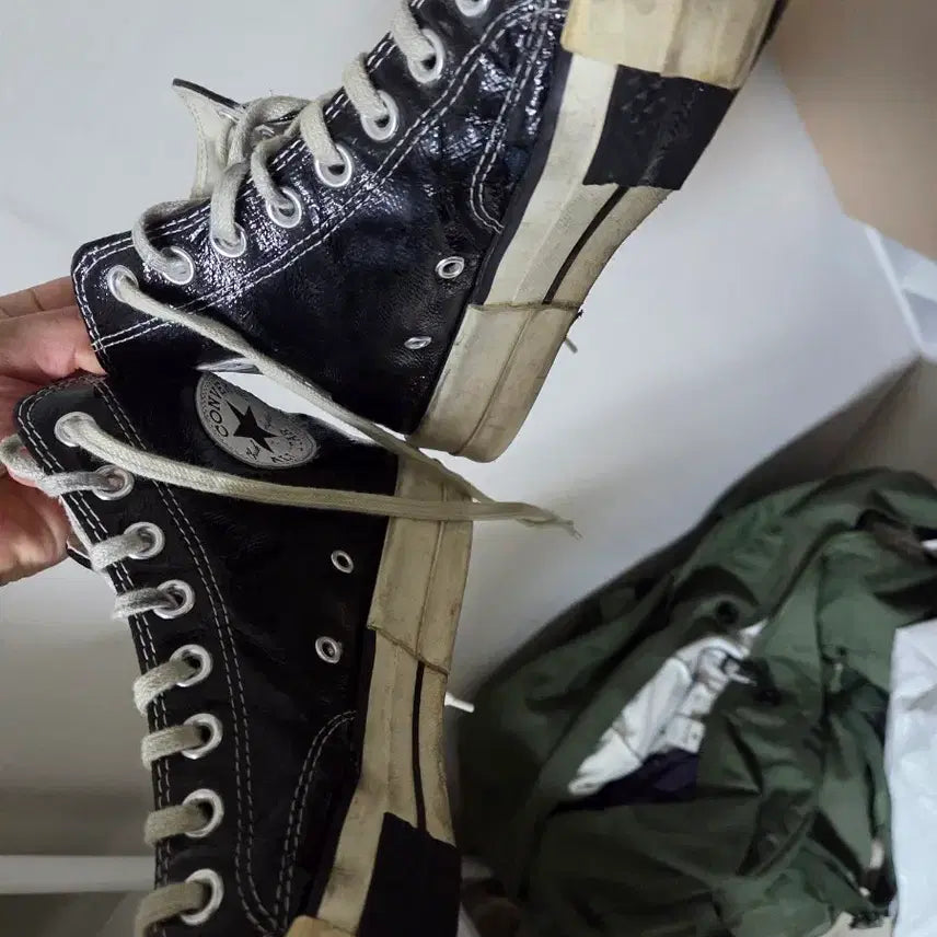 [BUNJANG] Converse Turbo Dark High Black Sneakers / 컨버스 다크쉐도우 터보다크 하이 블랙 270