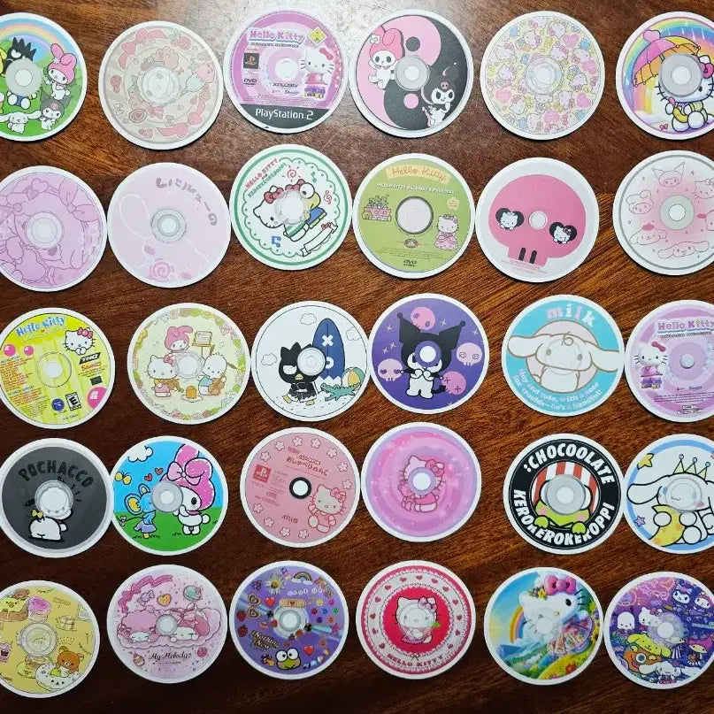 [BUNJANG] Sanrio CD Shape Sticker Bundle Set / 산리오 CD모양 조각 스티커 일괄 판매합니다.