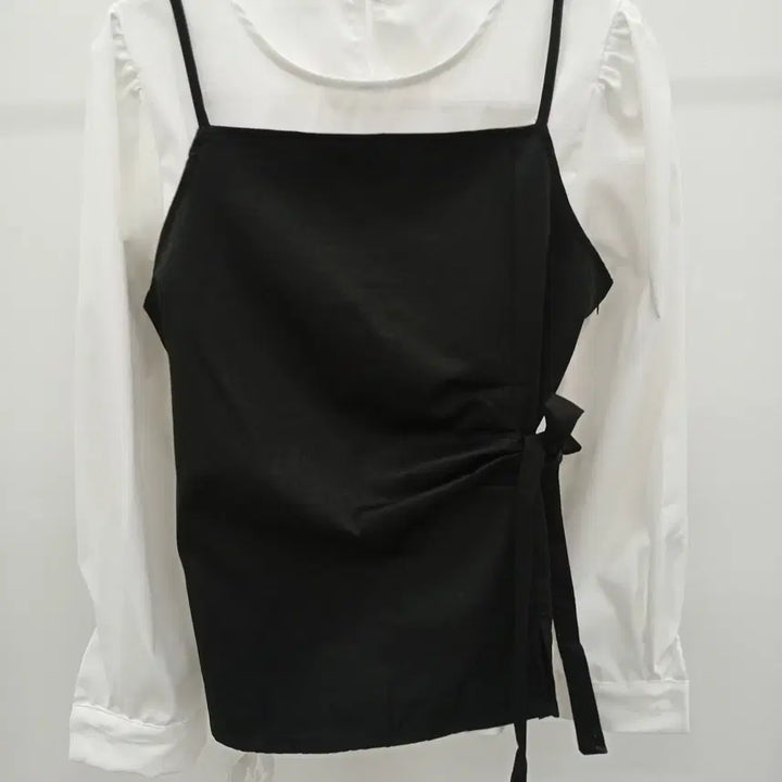 [BUNJANG] V-Neck Blouse & Bustier Set / 뷔스티에 블라우스 셋업