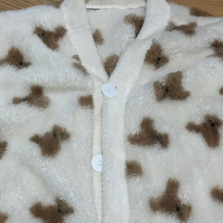 [BUNJANG] Teddy Bear Fleece Pajama Set / 곰돌이 잠옷 상하의 세트