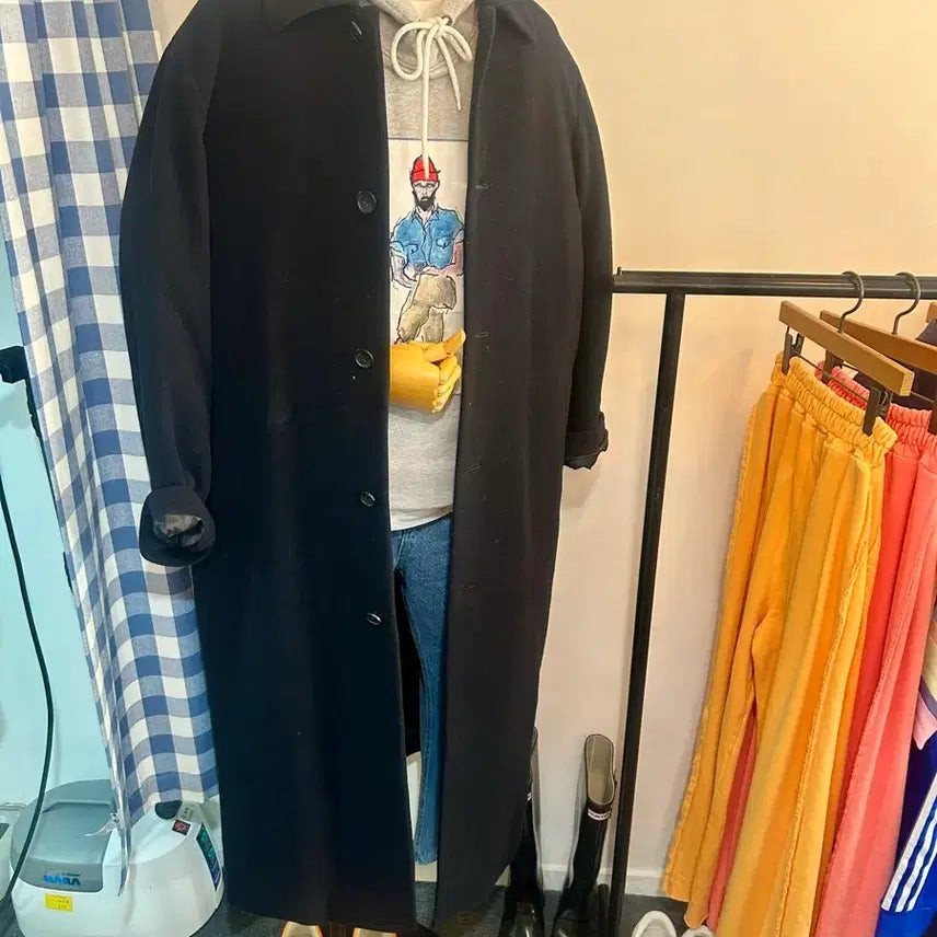 [BUNJANG] W.E.M.O Navy Long Coat / 워모 롱코트