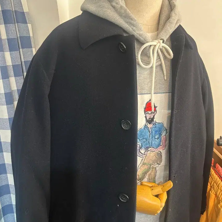 [BUNJANG] W.E.M.O Navy Long Coat / 워모 롱코트