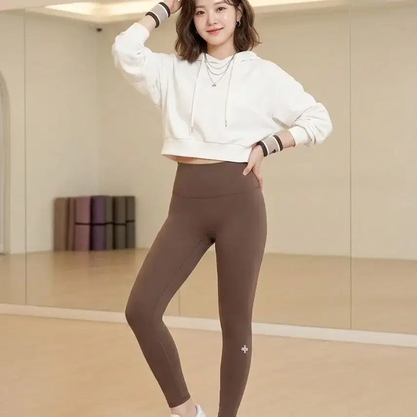[BUNJANG] XEXYMIX High Waist Leggings - Brown / 젝시믹스 브라운 하이웨스트 레깅스