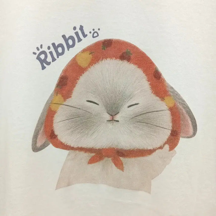 [BUNJANG] Rabbit Print Women's Short Sleeve T-shirt / 토끼 프린트 여성용 반팔티셔츠