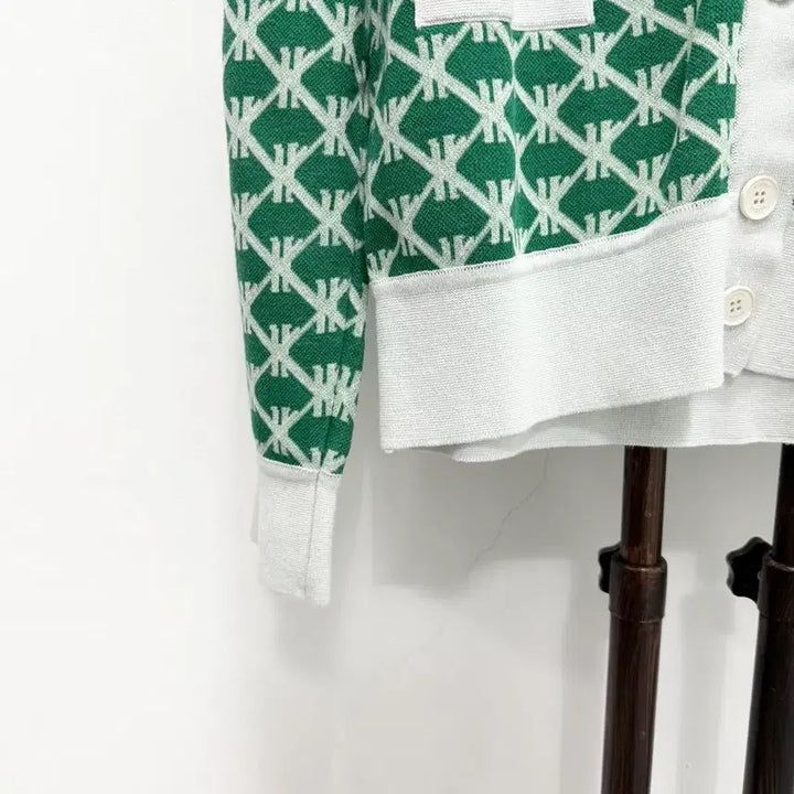 [BUNJANG] HAZZYS Green Pattern Cardigan / 정품 헤지스 HAZZYS 그린 패턴 가디건