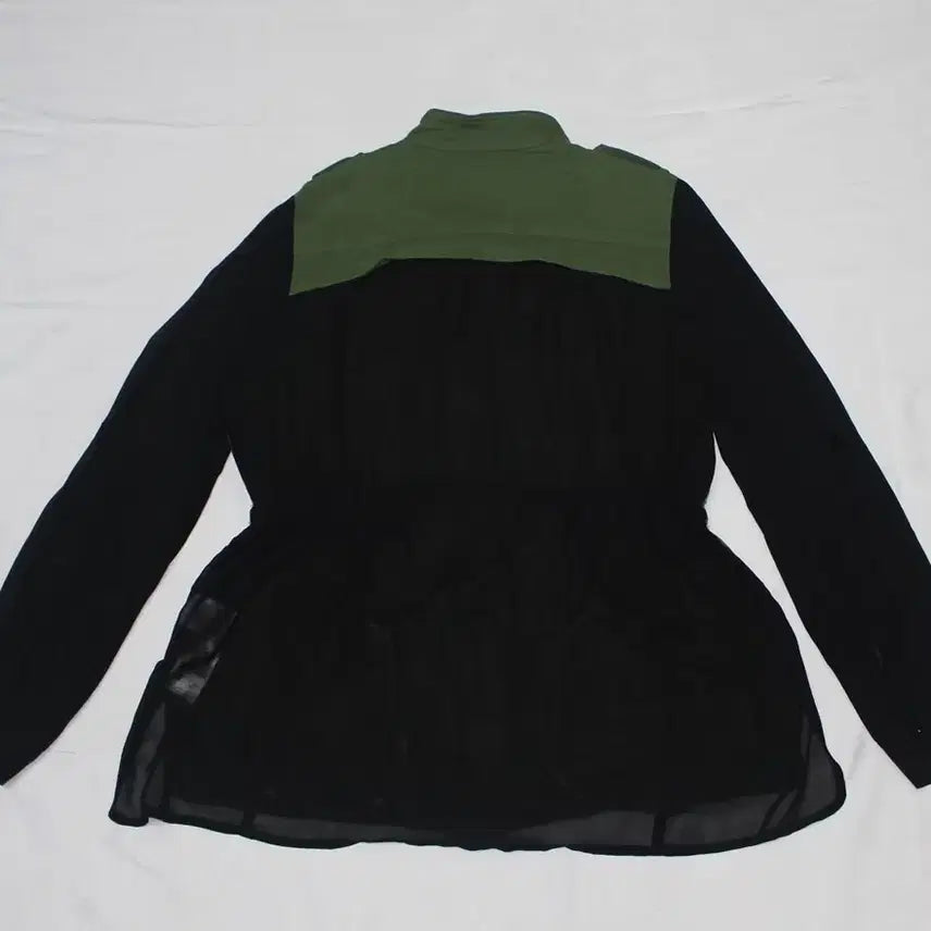 [BUNJANG] Plastic Island Women's 85 Khaki Mesh Detail Jacket / 플라스틱아일랜드 여성 85 야상 자켓 등 팔 망사 독특