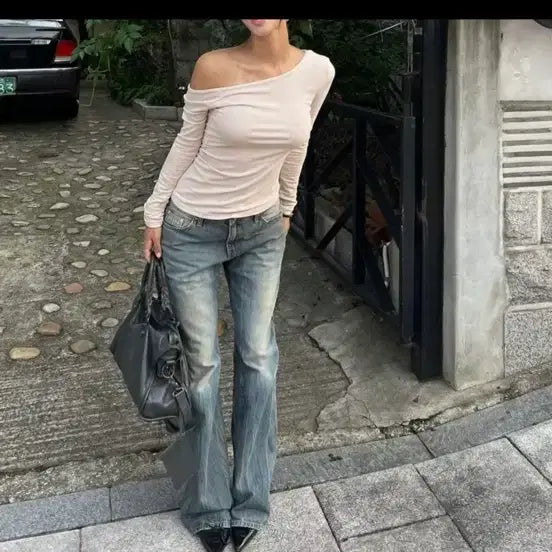 [BUNJANG] Dope Low-Rise Bootcut Denim Pants / 도프 로우라이즈 부츠컷 데님 S 에이블리