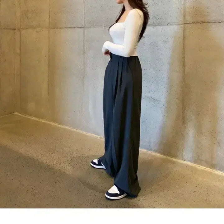 [BUNJANG] Slim Banding Slacks - Beige / 슬림 밴딩 슬랙스 - 베이지