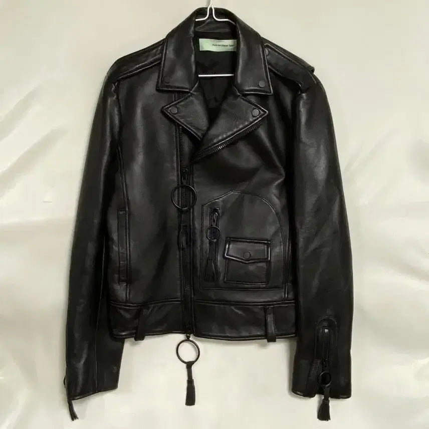 [BUNJANG] Off-White Leather Jacket / 오프화이트가죽자켓