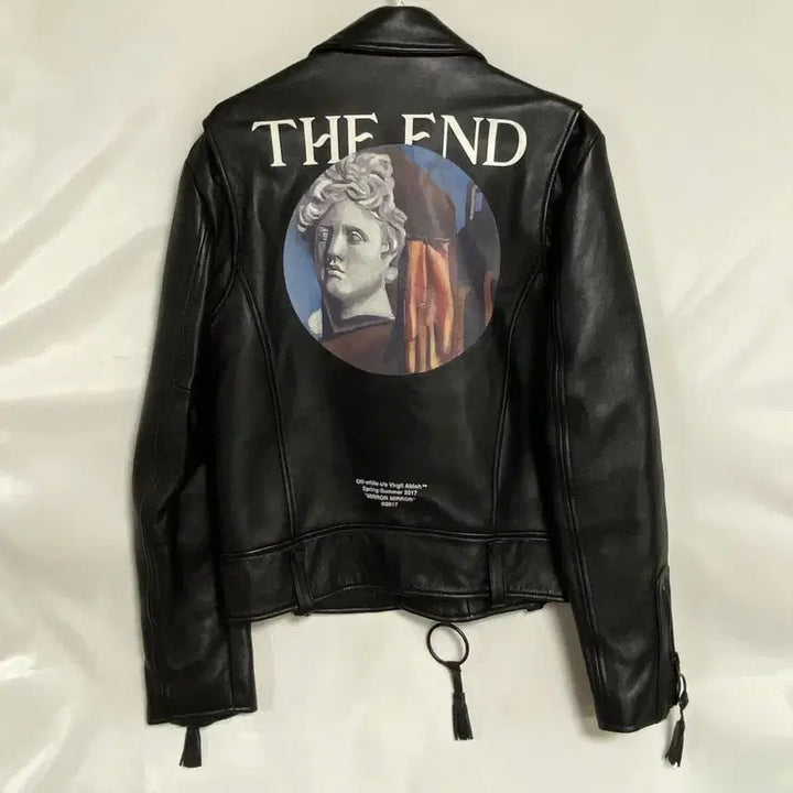 [BUNJANG] Off-White Leather Jacket / 오프화이트가죽자켓