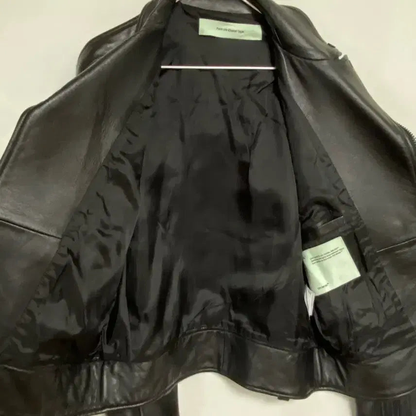 [BUNJANG] Off-White Leather Jacket / 오프화이트가죽자켓