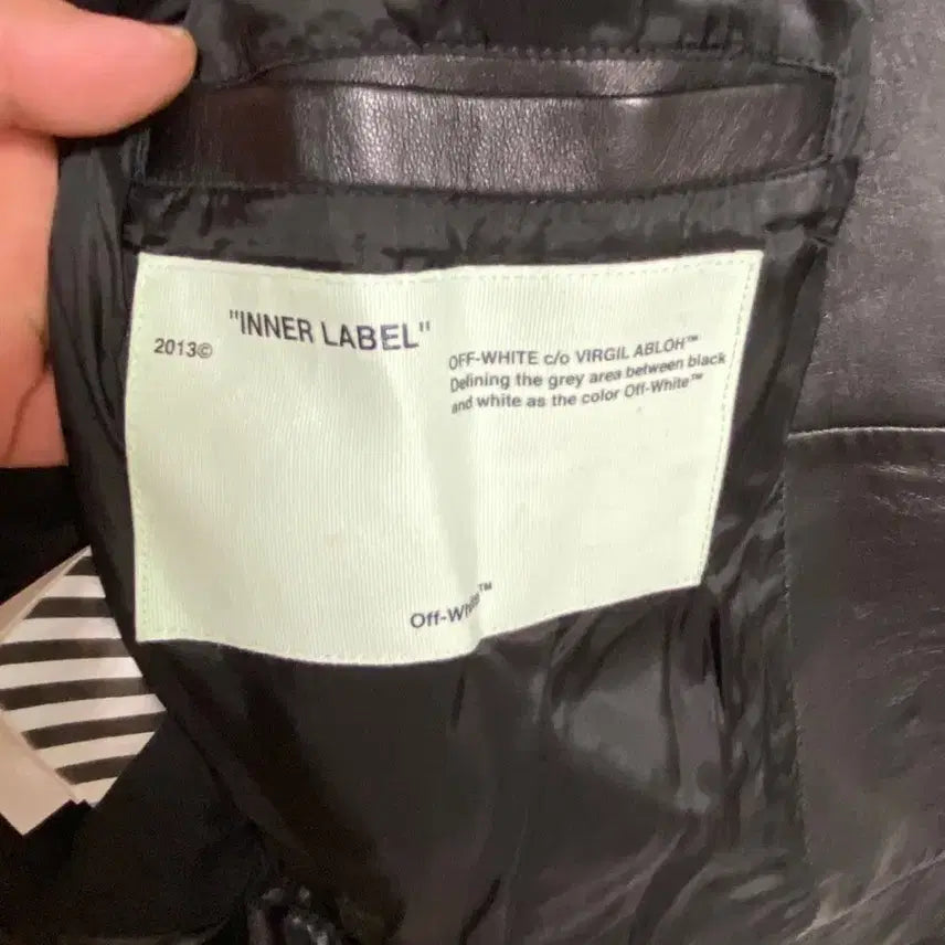 [BUNJANG] Off-White Leather Jacket / 오프화이트가죽자켓