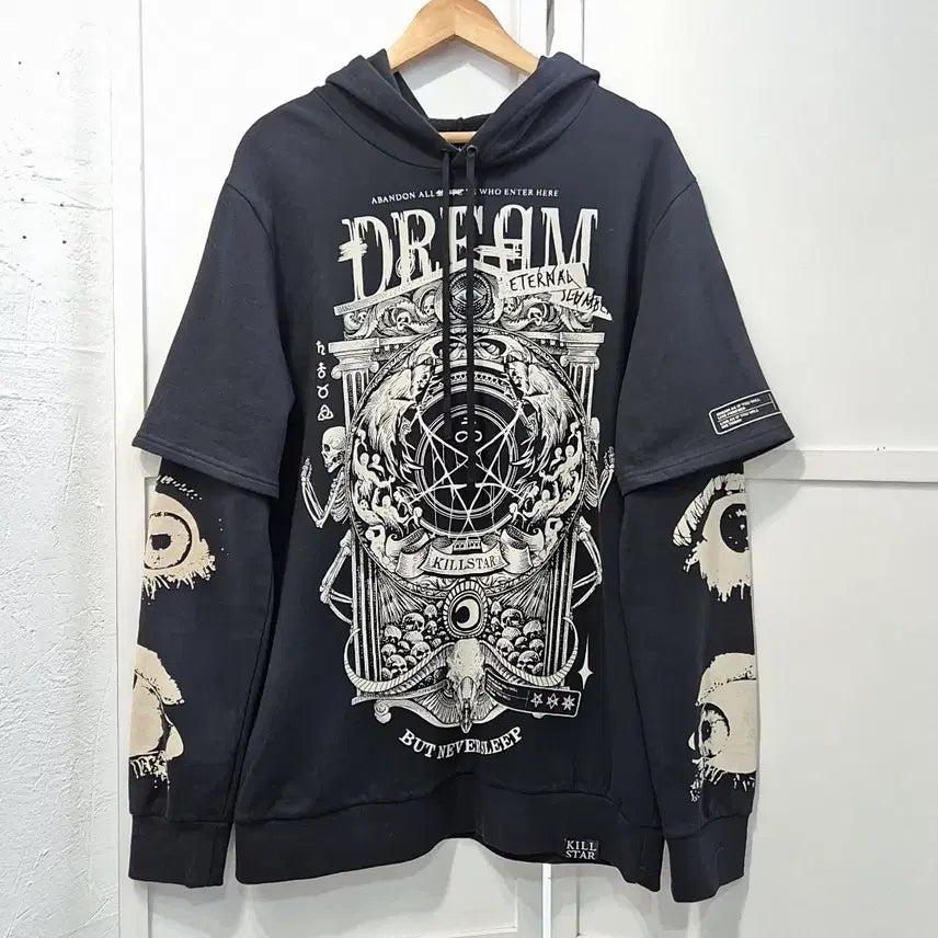 [BUNJANG] Killstar Layered Hoodie / 킬스타 레이어드 후드티