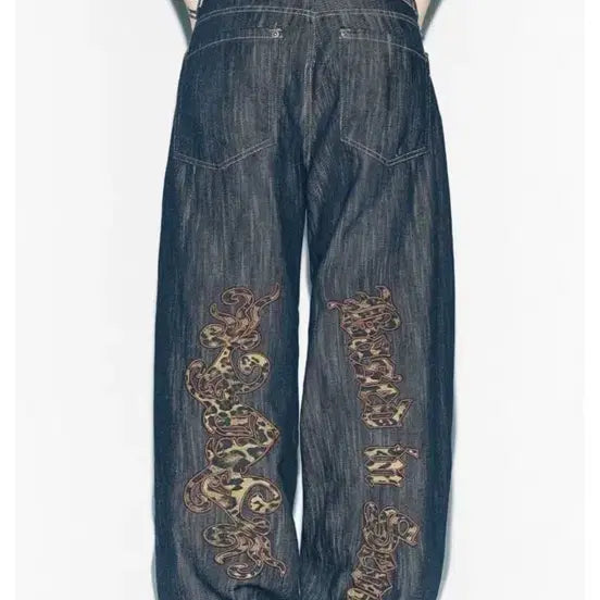 [BUNJANG] YIEEL Leopard Denim Pants / 와이이이엘 레오파드 데님 팬츠