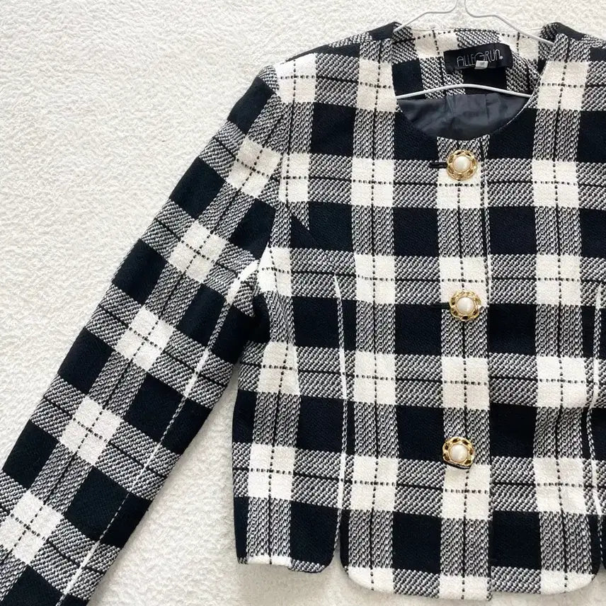 [BUNJANG] Shat Check Tweed Jacket / 샤체크트위드