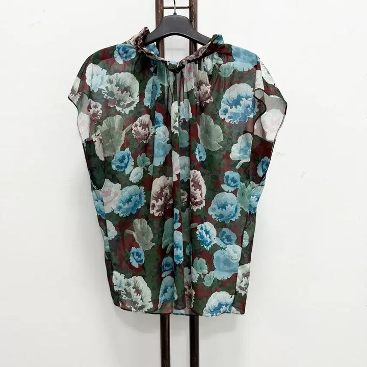 [BUNJANG] MICHAA Floral Chiffon Blouse / 정품 미샤 MICHAA 플라워 쉬폰 블라우스