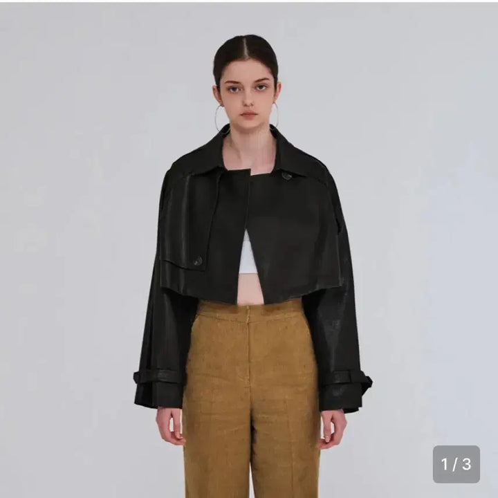 [BUNJANG] Make a Toast Vegan Leather Cropped Jacket / 메이크어토스트 크롭 비건 레더 자켓
