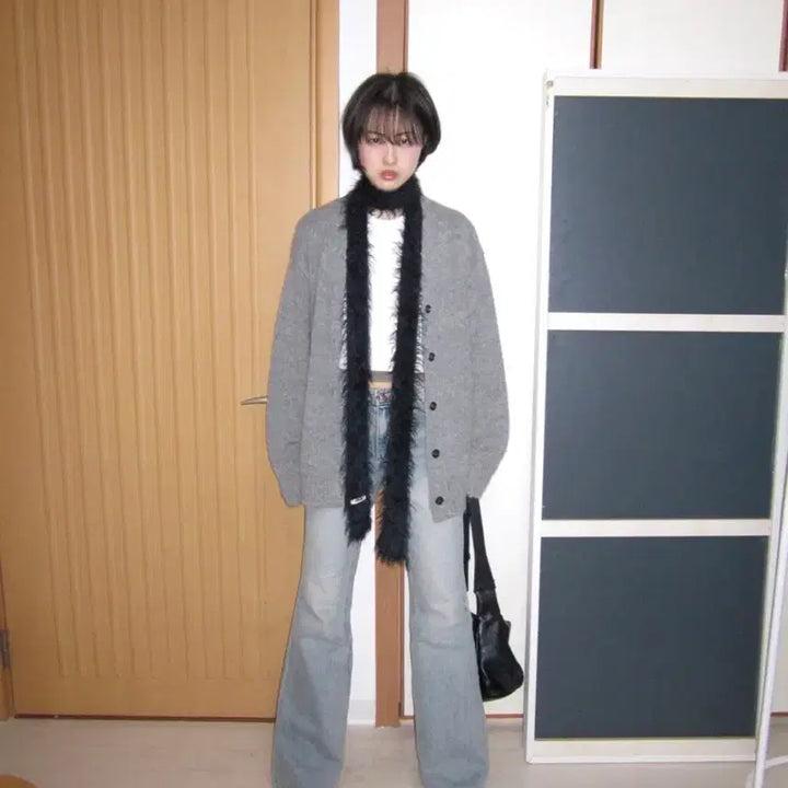 [BUNJANG] Keira Grey Alpaca Cardigan / 키이라 keira 그레이 알파카 가디건