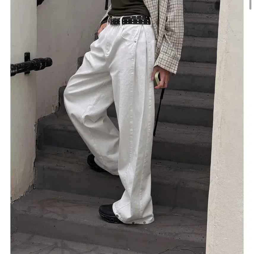 [BUNJANG] Kremme Pintuck Denim Jeans / 크렘므 핀턱 데님 화이트