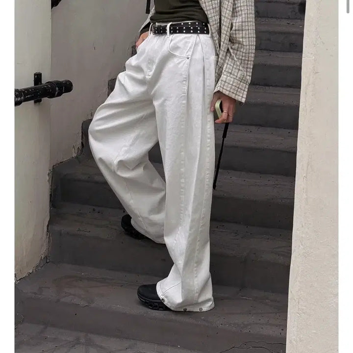 [BUNJANG] Kremme Pintuck Denim Jeans / 크렘므 핀턱 데님 화이트