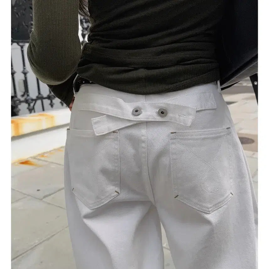 [BUNJANG] Kremme Pintuck Denim Jeans / 크렘므 핀턱 데님 화이트