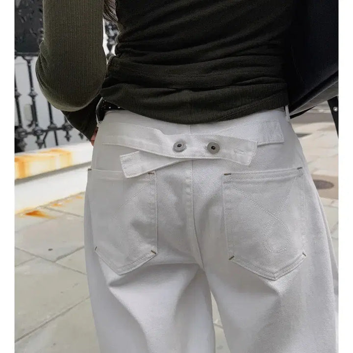 [BUNJANG] Kremme Pintuck Denim Jeans / 크렘므 핀턱 데님 화이트