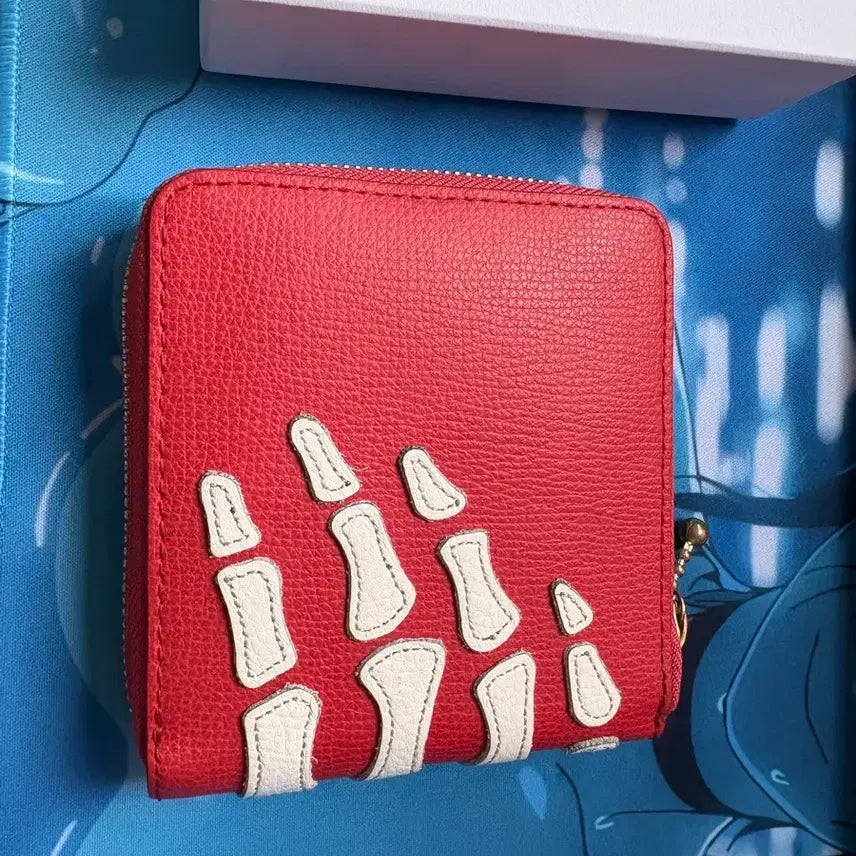 [BUNJANG] Capital Thumbs Up Bone Hand Zip Wallet Red / 캐피탈 떰즈 업 본 핸드 집 월렛 레드
