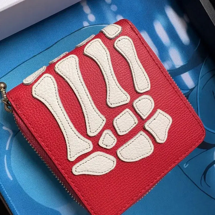 [BUNJANG] Capital Thumbs Up Bone Hand Zip Wallet Red / 캐피탈 떰즈 업 본 핸드 집 월렛 레드