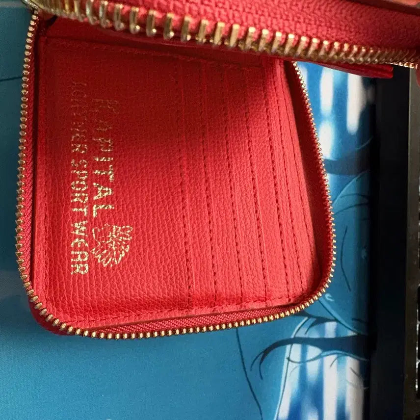 [BUNJANG] Capital Thumbs Up Bone Hand Zip Wallet Red / 캐피탈 떰즈 업 본 핸드 집 월렛 레드