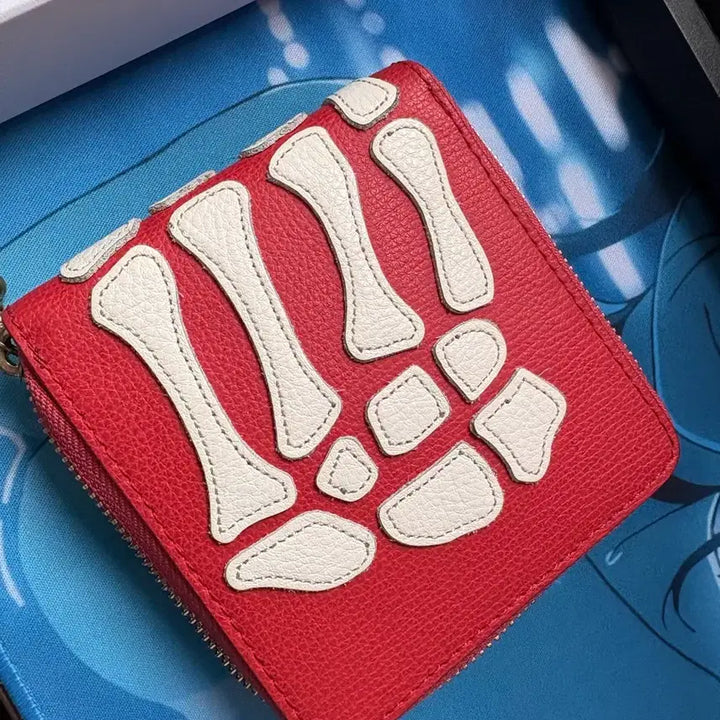 [BUNJANG] Capital Thumbs Up Bone Hand Zip Wallet Red / 캐피탈 떰즈 업 본 핸드 집 월렛 레드