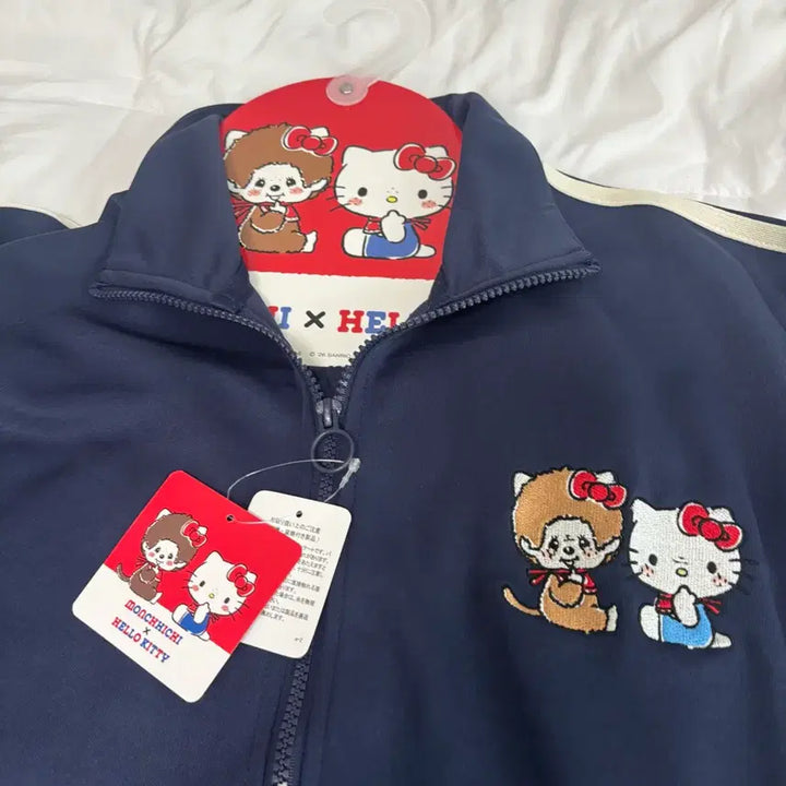 [BUNJANG] Monchhichi Hello Kitty Training Set / 몬치치 헬로키티 콜라보 키티 트레이닝 집업 바지 세트