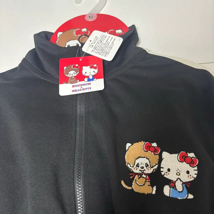 [BUNJANG] Monchhichi Kitty Training Set / 몬치치 키티 콜라보 트레이닝 집업 + 바지 세트