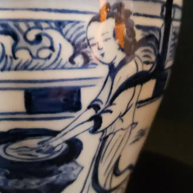 [BUNJANG] Celadon Porcelain Plum, Pine, Bamboo Double-Handle Vase / 청화 삼우도문 쌍미도매병
