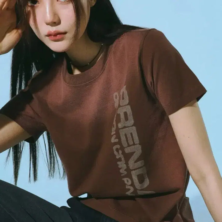 [BUNJANG] Frenda Half Sleeve T-Shirt Brown / 프렌다 반팔 브라운