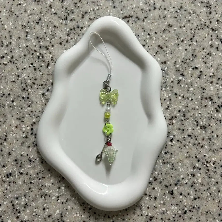[BUNJANG] Button Series Seedling Parfait Bead Keyring / 단추시리즈 새싹파르페 비즈키링(1개 한정)