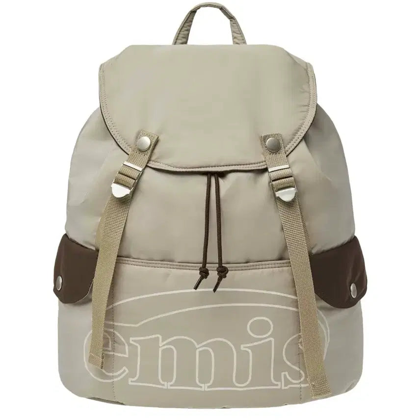 [BUNJANG] EMIS Outline Logo Backpack Beige / [ EMIS ] 이미스 아웃라인 로고 백팩 베이지