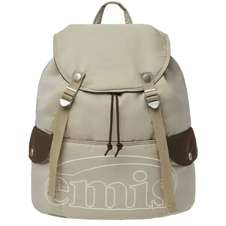 [BUNJANG] EMIS Outline Logo Backpack Beige / [ EMIS ] 이미스 아웃라인 로고 백팩 베이지