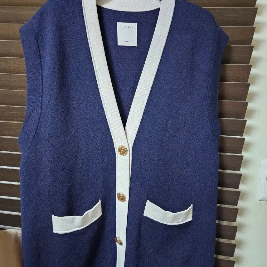 [BUNJANG] Sandro Navy Vest Cardigan / 산드로 네이비 베스트 가디건