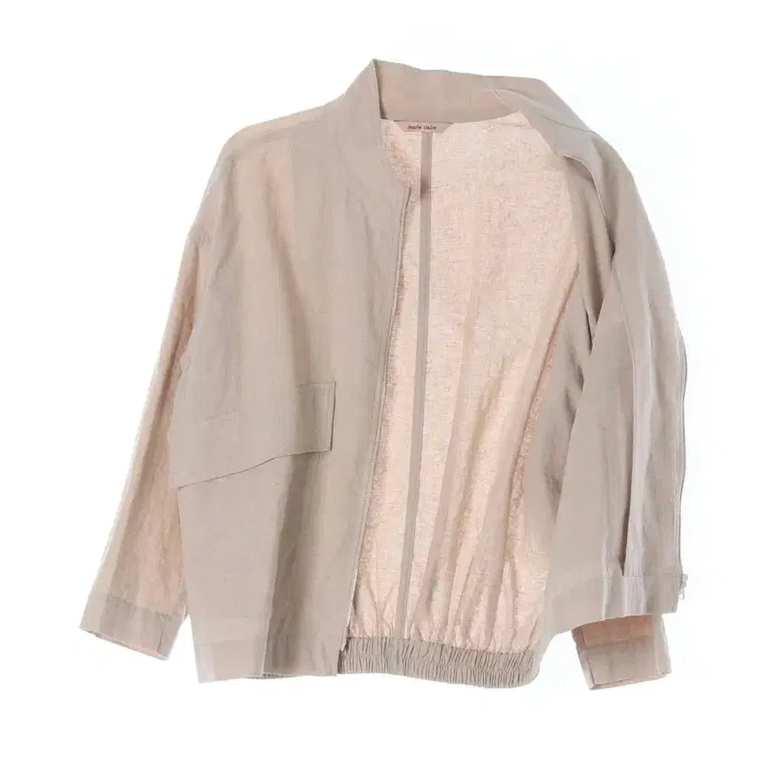 [BUNJANG] Marie Claire Linen Jacket Beige M / 마리끌레르 린넨 자켓 베이지 M