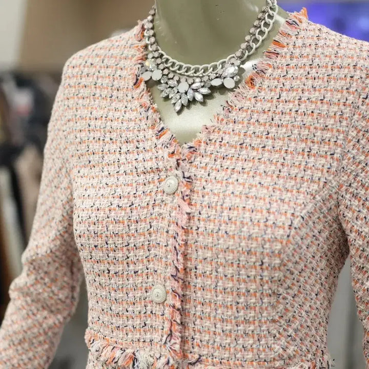 [BUNJANG] Sisley Tweed V-Neck Mini Dress / 시슬리 트위드 브이넥 원피스