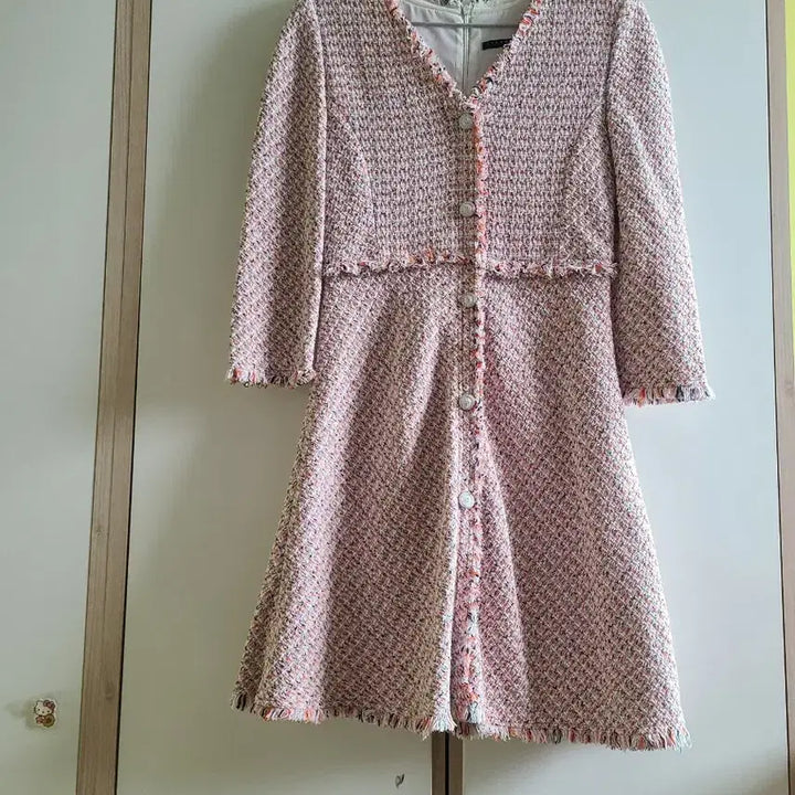[BUNJANG] Sisley Tweed V-Neck Mini Dress / 시슬리 트위드 브이넥 원피스
