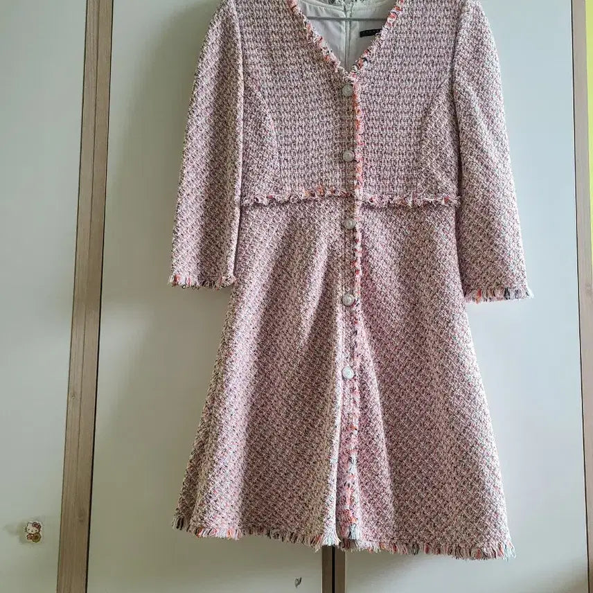 [BUNJANG] Sisley Tweed V-Neck Mini Dress / 시슬리 트위드 브이넥 원피스