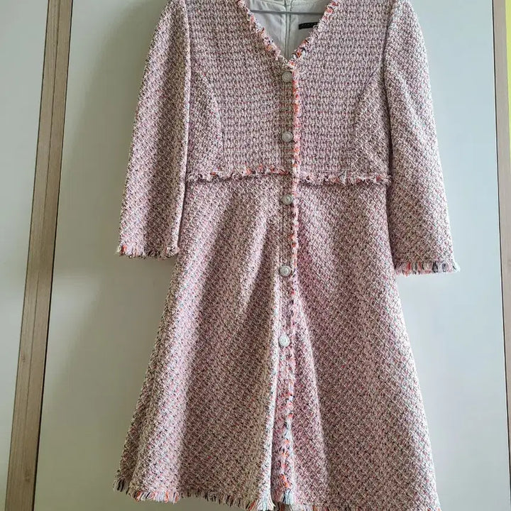 [BUNJANG] Sisley Tweed V-Neck Mini Dress / 시슬리 트위드 브이넥 원피스