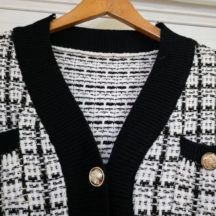 [BUNJANG] Spring Tweed Knit Cardigan / 봄  캐주얼 자켓  같은 니트  가디건   깨끗해요  가슴54