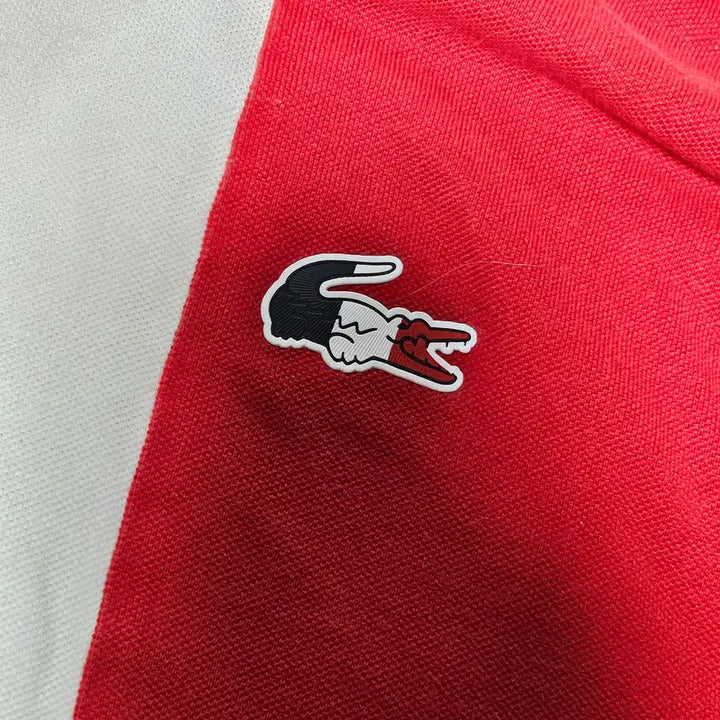 [BUNJANG] Lacoste Colorblock Short-Sleeve Polo T-Shirt - Size M / 라코스테 배색 반팔 카라 티셔츠 M