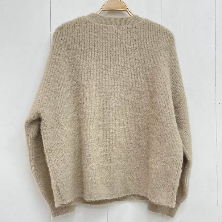 [BUNJANG] KUOSE Brown Embroidered Oatmeal Knit Sweater / KUOSE 브라운 자수 오트밀 니트